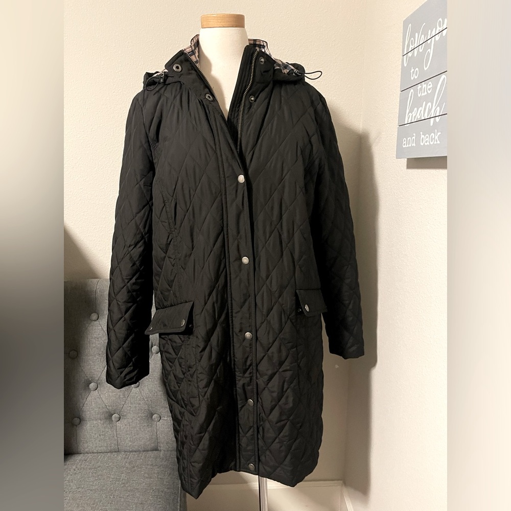 Talbots cute and coZy woman’s black coat, size: L, gently used, great condition.